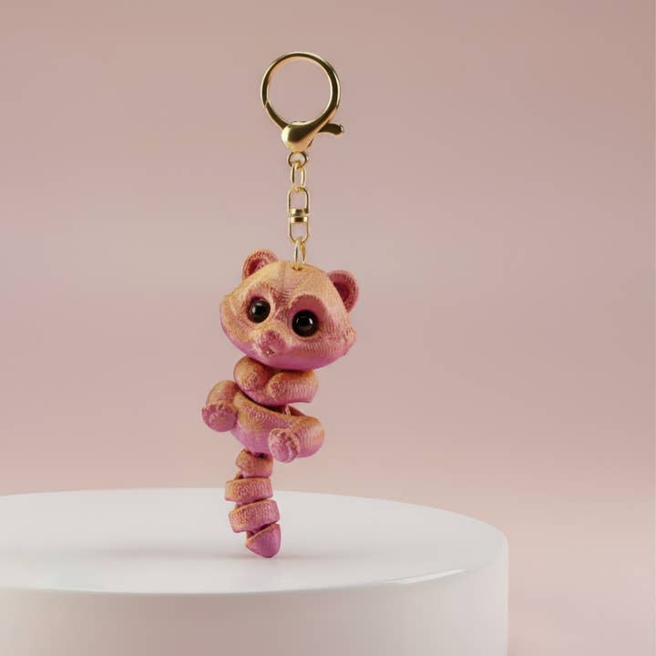 Arya Jewellery Wholesale - Wholesale Keychain - Women's - 3D Printed Articulated Fantasy Racoon : Bioplastic Fidget Key Ring4