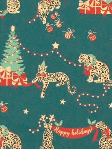 Festive Leopard Wrapping Paper for wholesale by LoveVivid