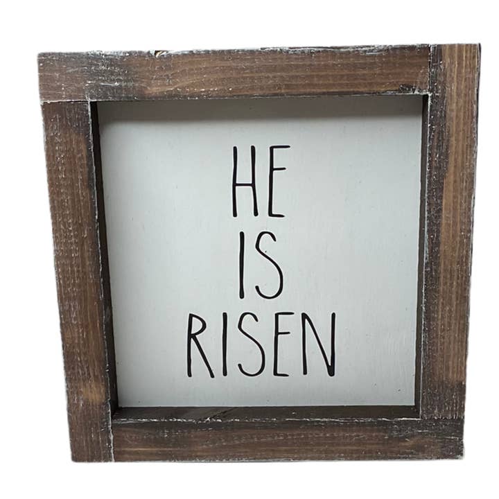 Joshua Jar - Wholesale Sign - He Is Risen- Faith Framed Sign