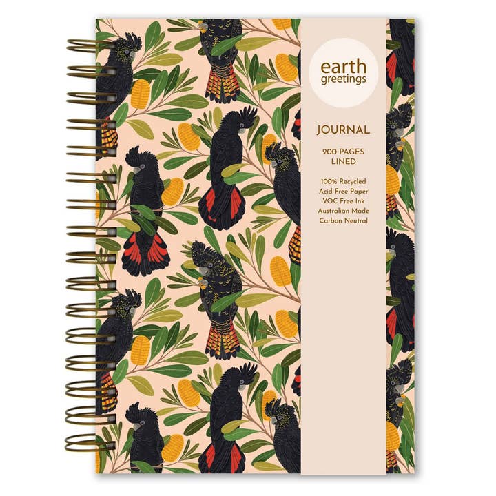 Earth Greetings - Wholesale Journal/Diary - A5 Journal (Lined) - Cockatoos & Banksia