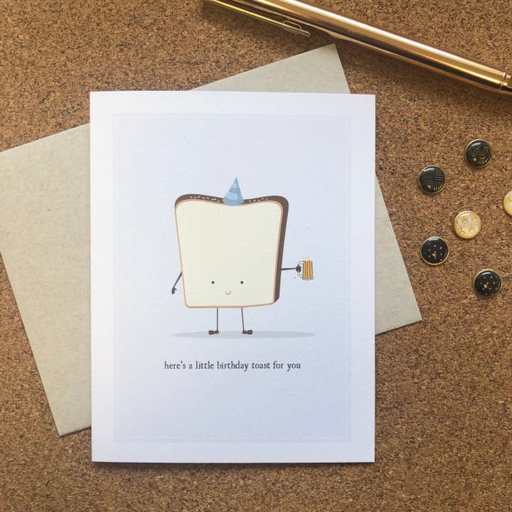 Merrily Paper - Vente Cartes d'anniversaire - Carte d'anniversaire humoristique Little Toast