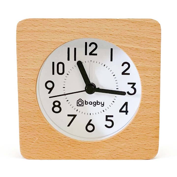 Bagby Silent & Analog Wooden Alarm Clock - Scandinavian for wholesale by Bagby