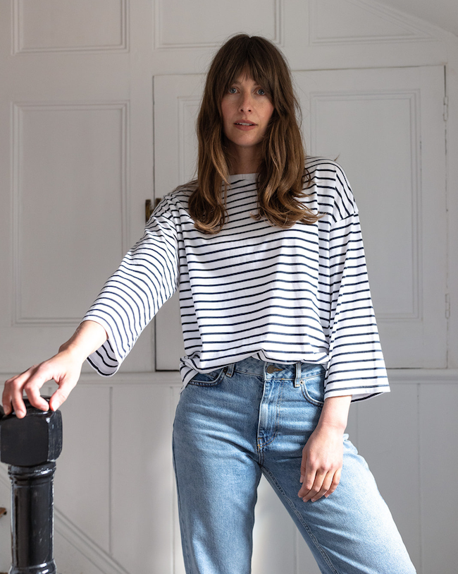 Ivy T – T-shirt – Mulher por atacado – Camiseta Erin Breton em algodão orgânico azul-marinho 3/42