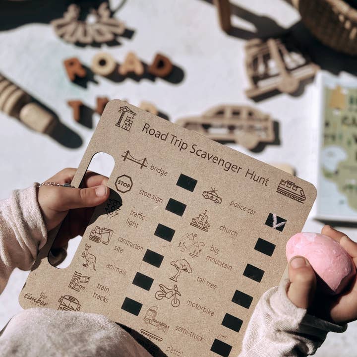 Road Trip Scavenger Hunt Board for wholesale by Timber Tots