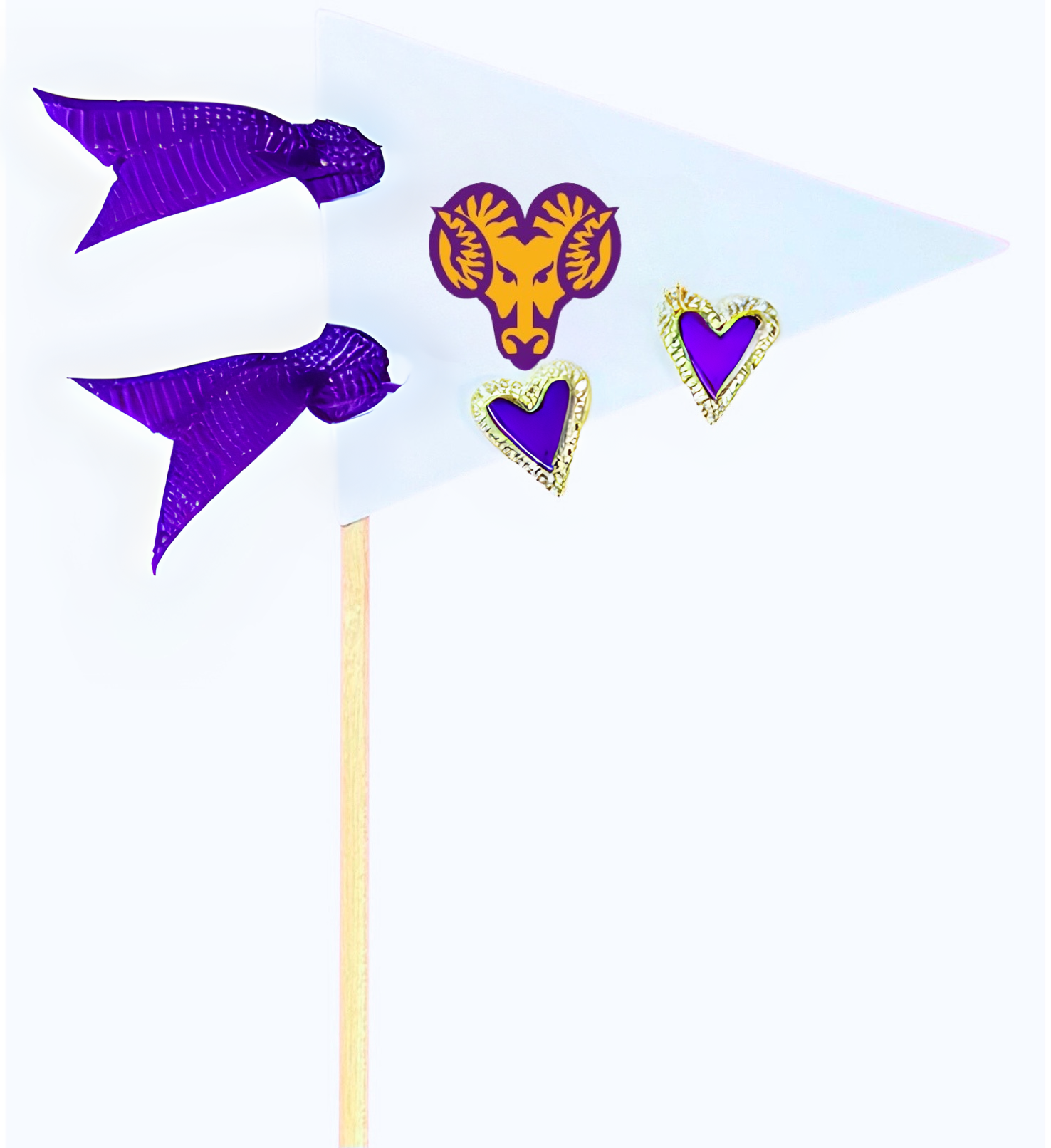 Color Shout – Großhandel Flagge – Love my College: Herzstecker in leuchtenden Farben auf der Wimpelflagge mit Logo13