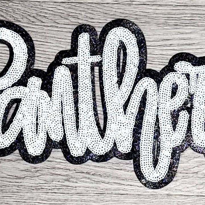 sequinandstiches - Wholesale Patch - Panthers Patch, Sequin Patch, Football Patch, Panthers Game Day Sequin Patch, DIY, Iron on Patch, Black glitter backing7