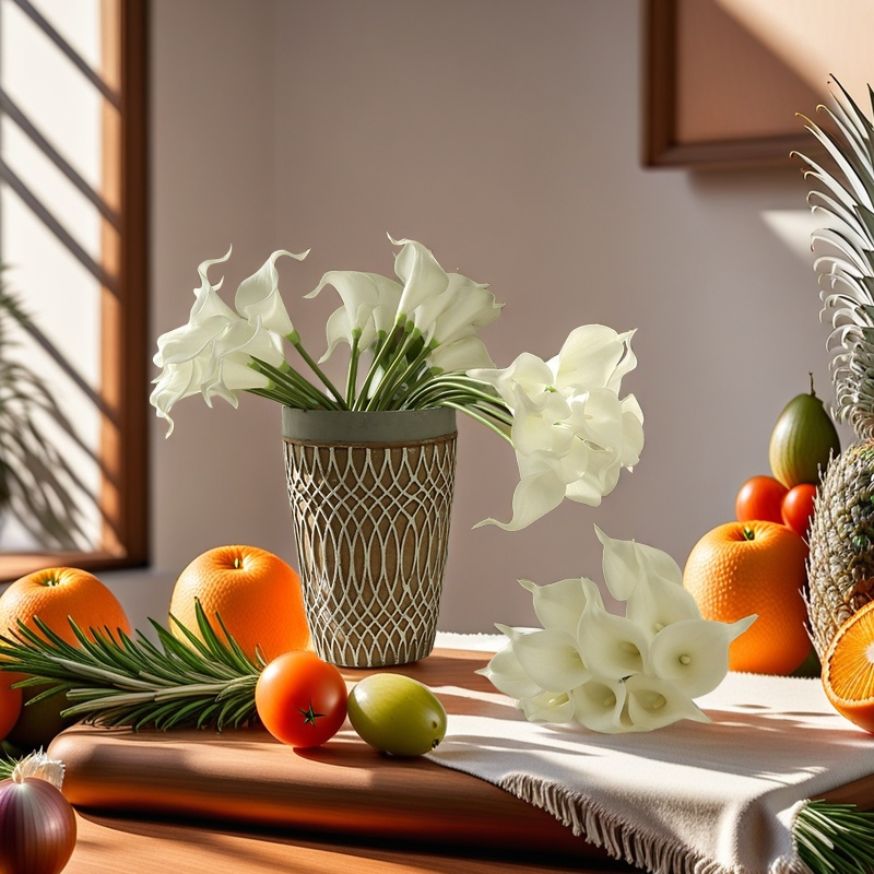 ACNITE(We cover U.S. import duties) - Wholesale Artificial Flowers - Artificial Calla lily,real touch white flowers for spring3