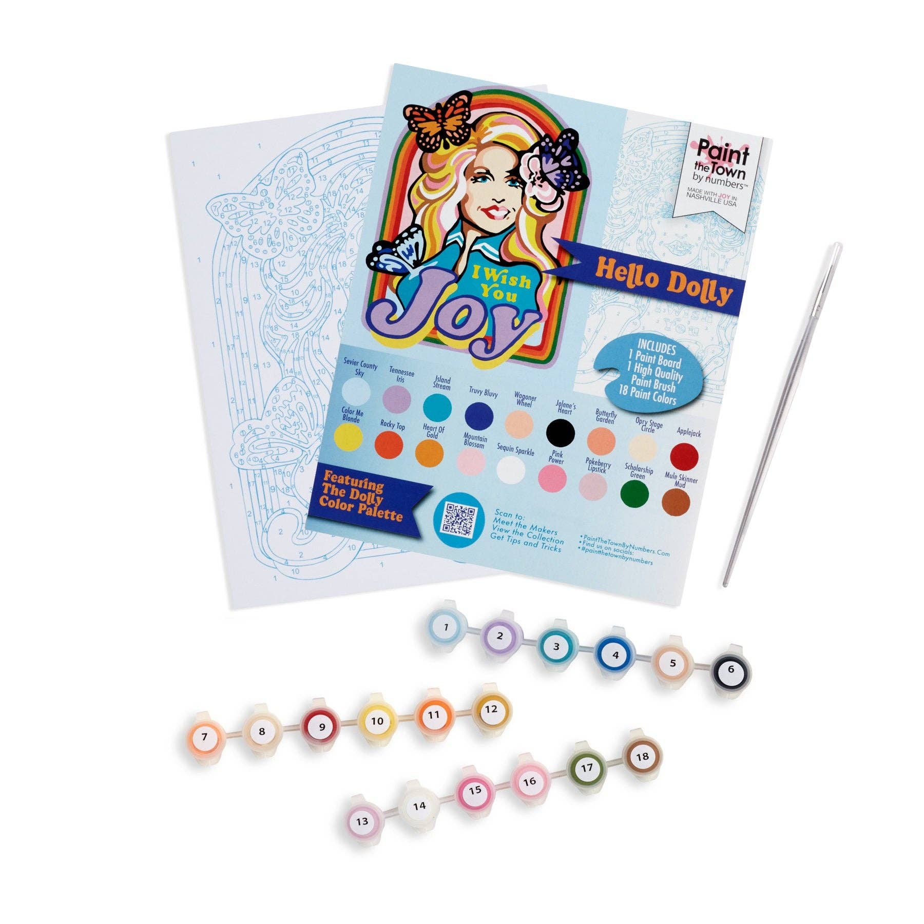 Paint the Town by Numbers – wholesale DIY craft kit – I Wish You Joy Paint by Number Kit 8”x10”1