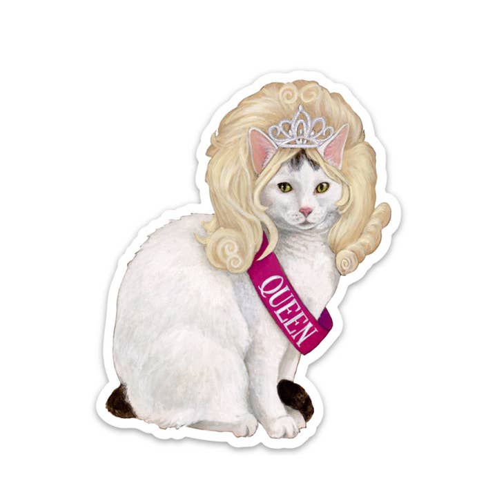 Amy Rose Moore Illustration - Wholesale Sticker - Kitty Cat Queen - Vinyl STICKER