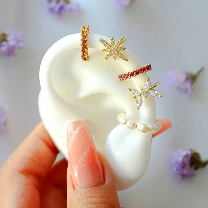 Divine Dulcet - Wholesale Cuff/Wrap Earrings - "Pearly Cuties" 18 Karats Freshwater Pearl Ear Cuffs (Pair)