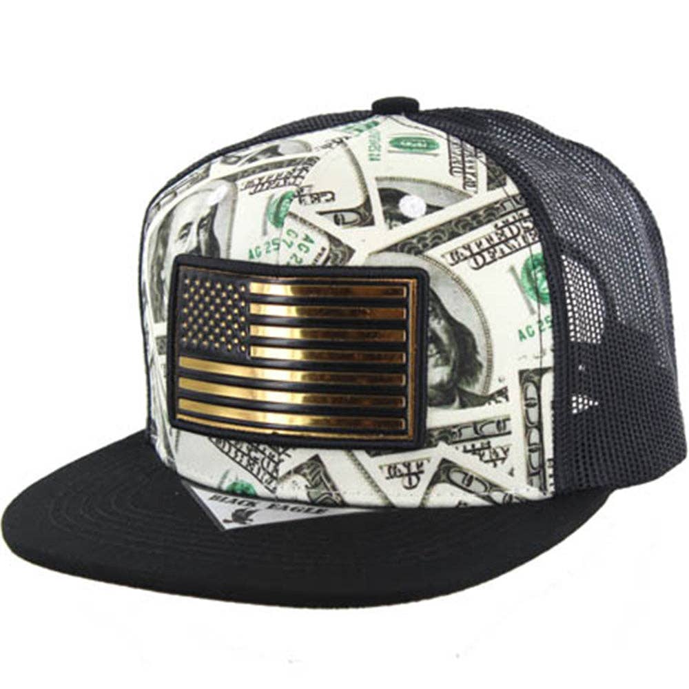 Zion Brand - Vente Casquette de camionneur – unisexe - CASQUETTE SNAPBACK TRUCKER PRINT DOLLAR PRINT EN PU4