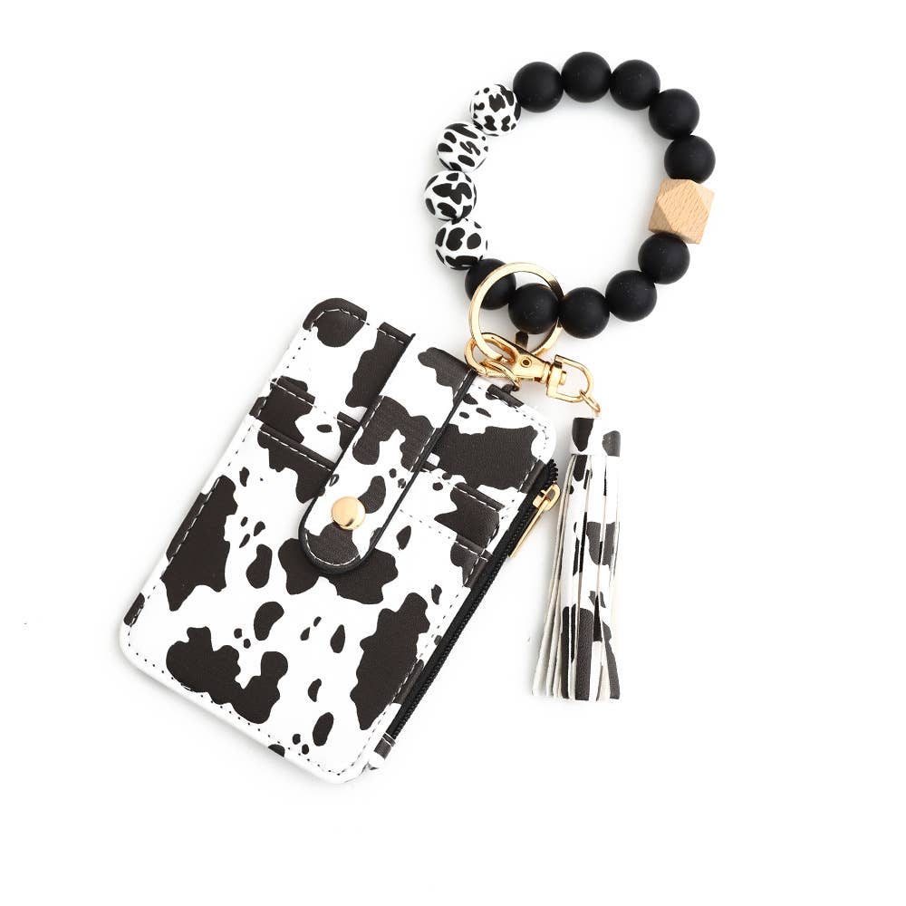 MKS America - Wholesale Keychain - Women's - Multi-Colored Leopard Print Bracelet Card Slot Keychain6