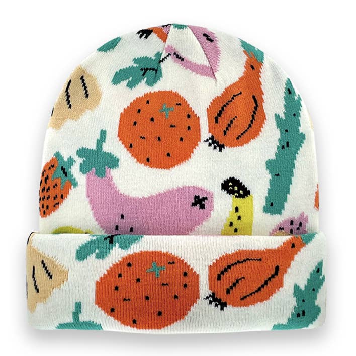 Northern Icons Creations INC - Wholesale Beanie - Unisex - Unisex Knit Beanie with Colorful Fruit Vegetable Pattern, Cute Food Style Winter Hat – Cozy Winter Hat-NI601390