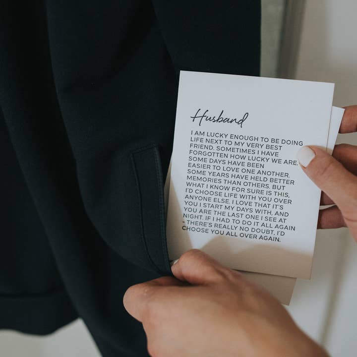 Letter to Husband for wholesale by Wrinkle & Crease Paper Products