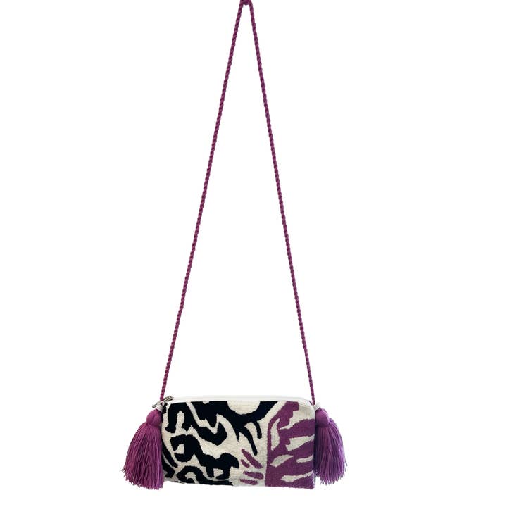 Brisla Wayuu Tasche, Zebra, Violett für den Großhandel von Brisla