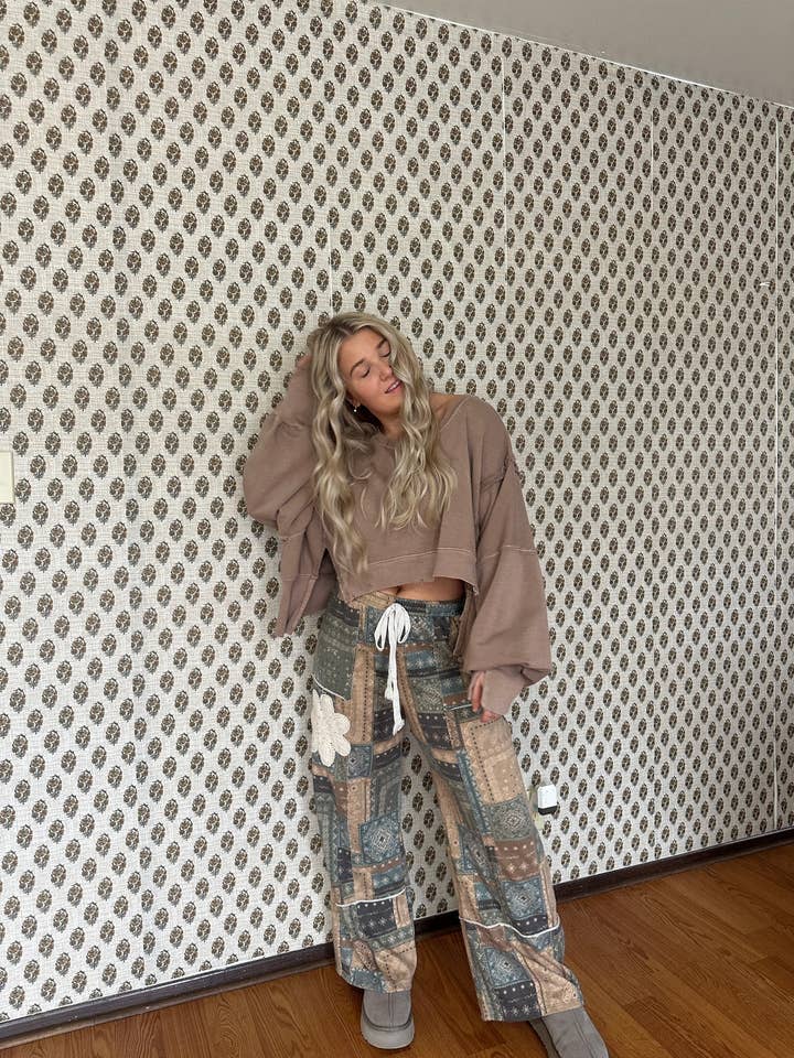 Lala Land Lounge Patch Pants for wholesale by Attire Focus