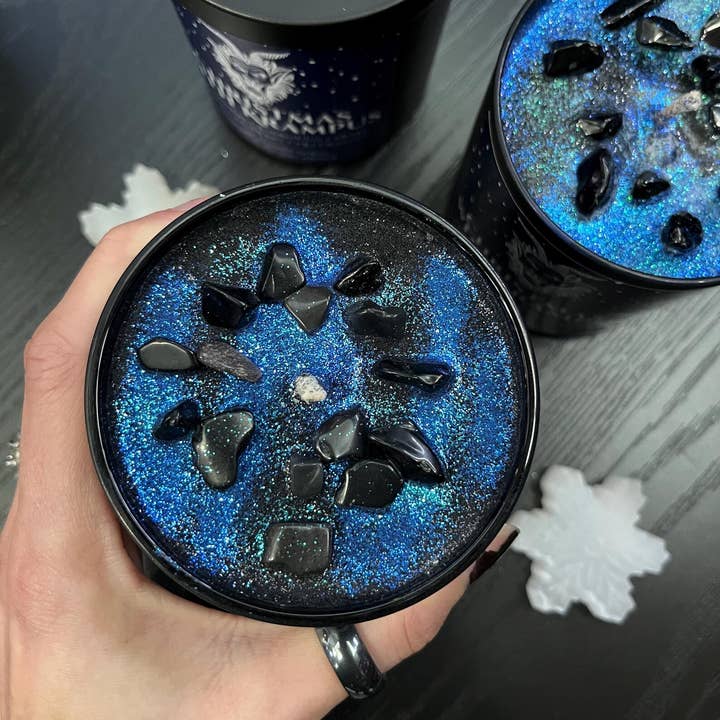 Moonlight & Mindfulness - Wholesale Jar/Filled Candle - Christmas With Krampus 100% Soy Wax Crystal Candle2