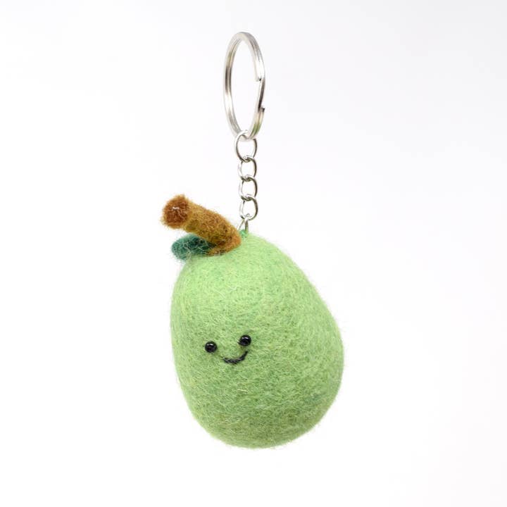 Black Yak Ltd – wholesale Keychain – Unisex – Felt Keychain - Pear Felt Keyring1