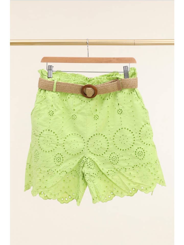 LÉA & LUC - Wholesale Shorts - Women's - Broderie anglaise shorts in 100% cotton REF. 25024