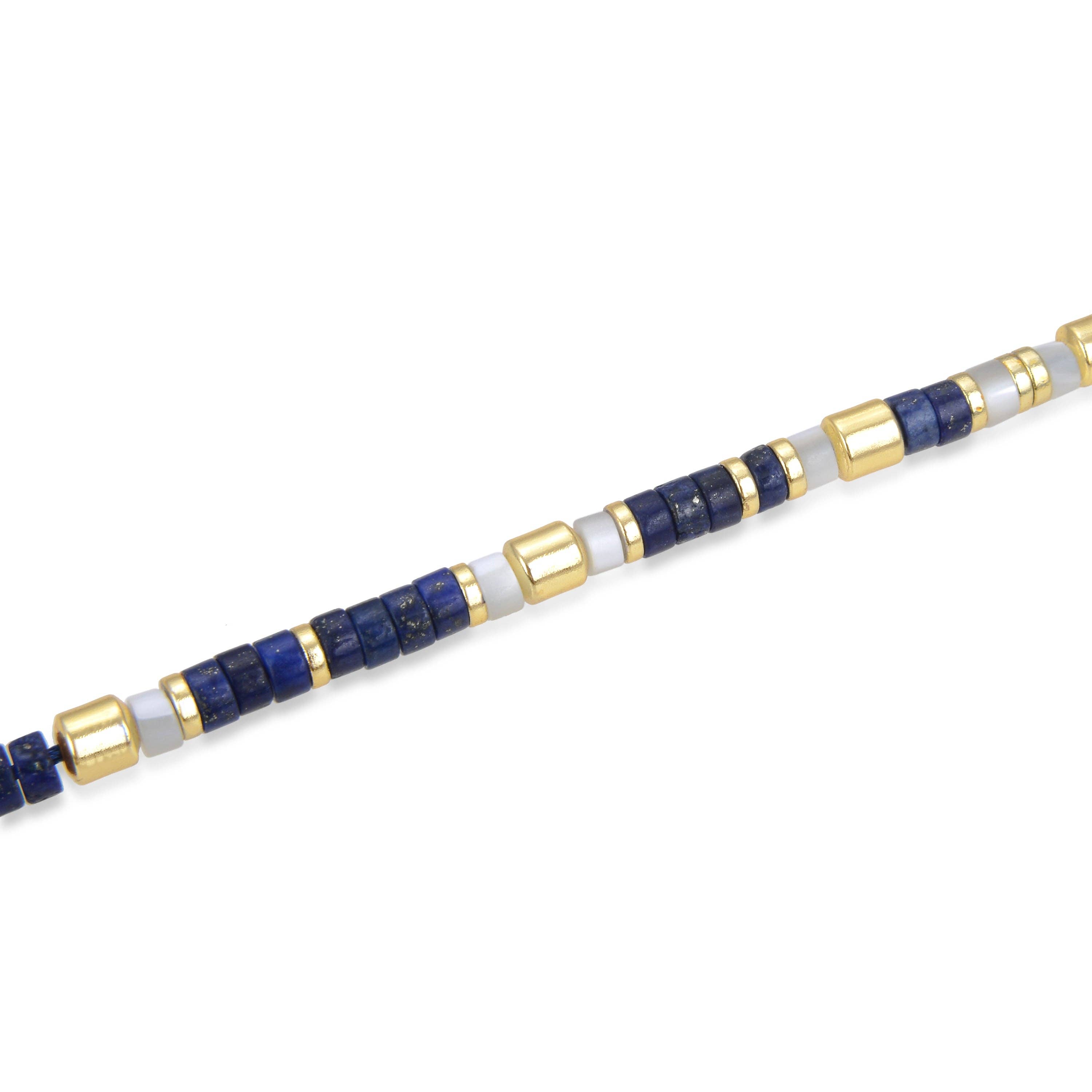 Luxenter - Wholesale Armband met kralen - Luxenter armband van 925 sterling zilver met natuurlijke lapis lazuli, afgewerkt in 18K geelgoud - Ihun2