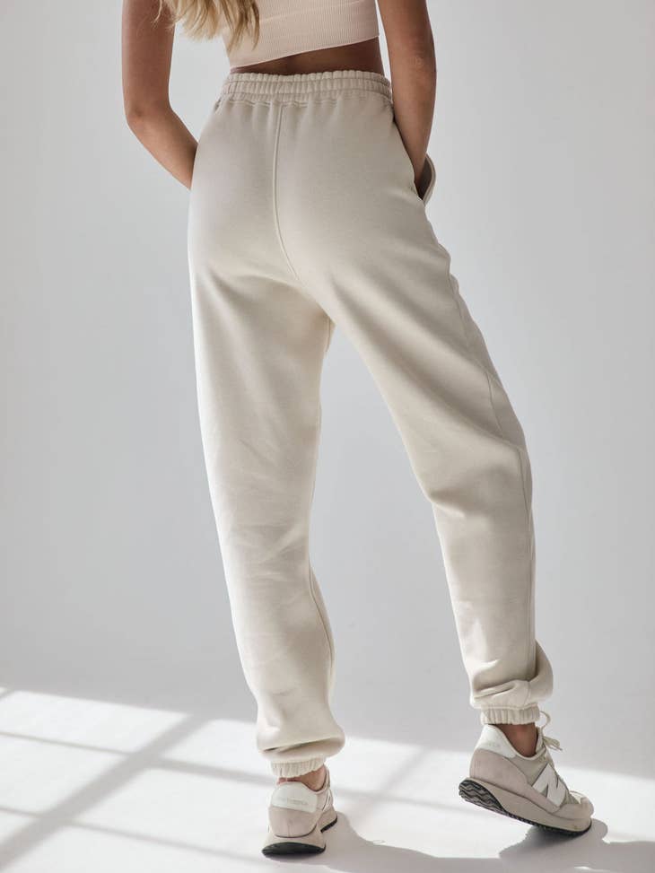 Wholesale Wifey Statement Sweatpants - Champagne for your store