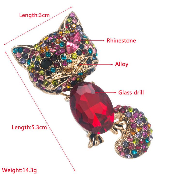 Ole - Wholesale Brooch - Cat Rhinestone Pin