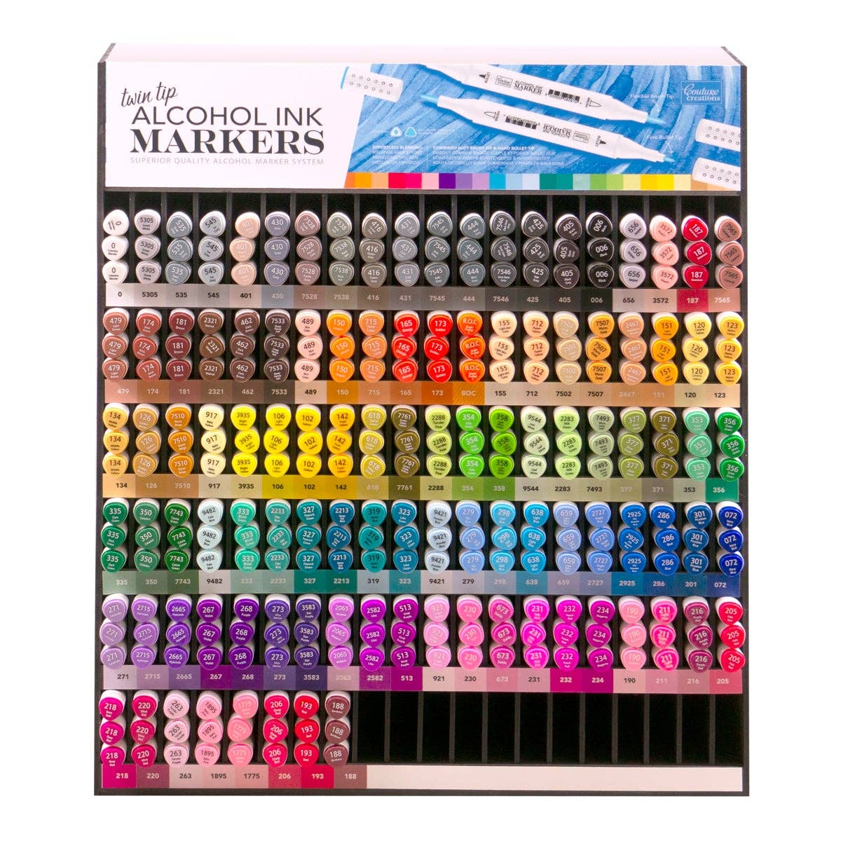 Ecstasy Crafts Distributing - Wholesale Marker - Couture Creations - Twin Tip Alcohol Ink Marker Stand (Holds 360 Markers)2
