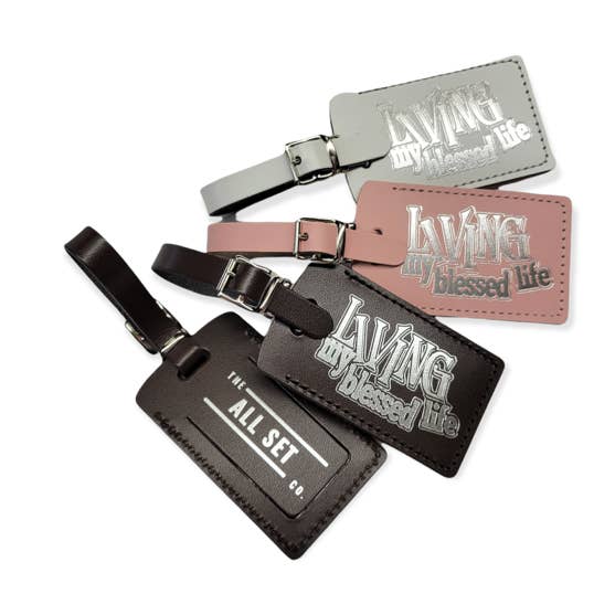 Luggage Tag: "Living My Blessed Life" for wholesale by The All Set Company