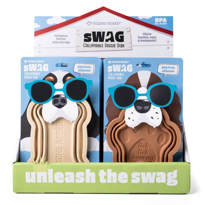 DM Merchandising - Venta al por mayor Comedero - Gatos y perros - Plato plegable moderno para perros Monkey Swag