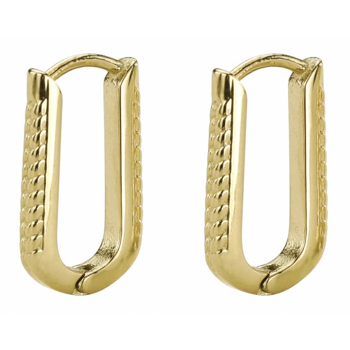Traveller Hoop earrings - Stainless steel - Gold plated for wholesale by Hollander Jewels B.V.