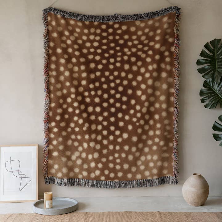 Manta Tejida con Estampado de Ciervo Suave – Manta Moderna de Ciervo Jacquard para venta al por mayor de CasaIuliia
