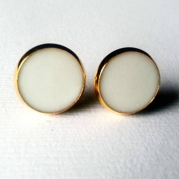 Lunette plaquée or blanc 12 mm pour la vente par Holey Moley Accessories