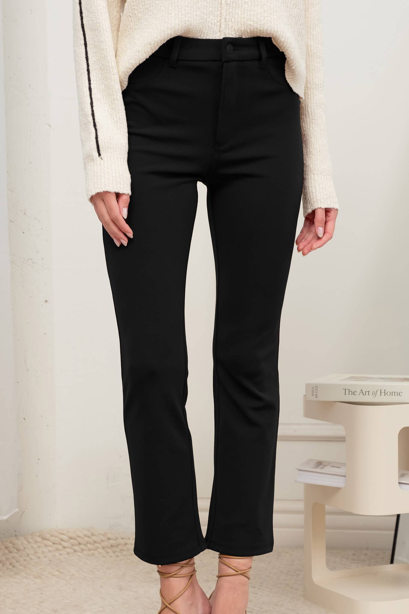 The Workshop Studio - Vente Pantalon – femme - PANTALON COURT TAILLE HAUTE À JAMBES DROITES7