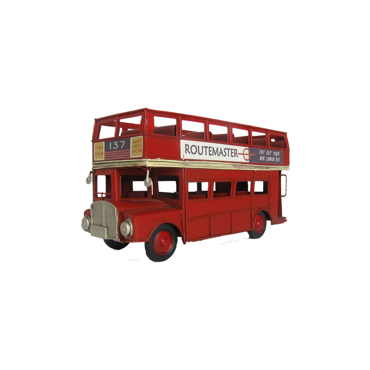 Zaer Ltd. International - Wholesale Decorative Tabletop Object - Red London Bus Model5