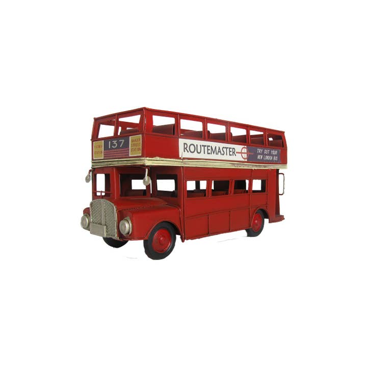 Zaer Ltd. International - Wholesale Decorative Tabletop Object - Red London Bus Model5