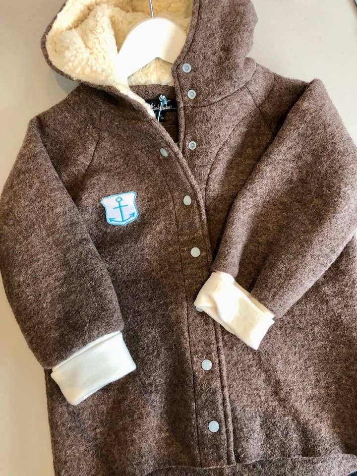 pigeon Children's Walking Jacket Dove – with Hood & Anchor Embroidery for wholesale on Faire5