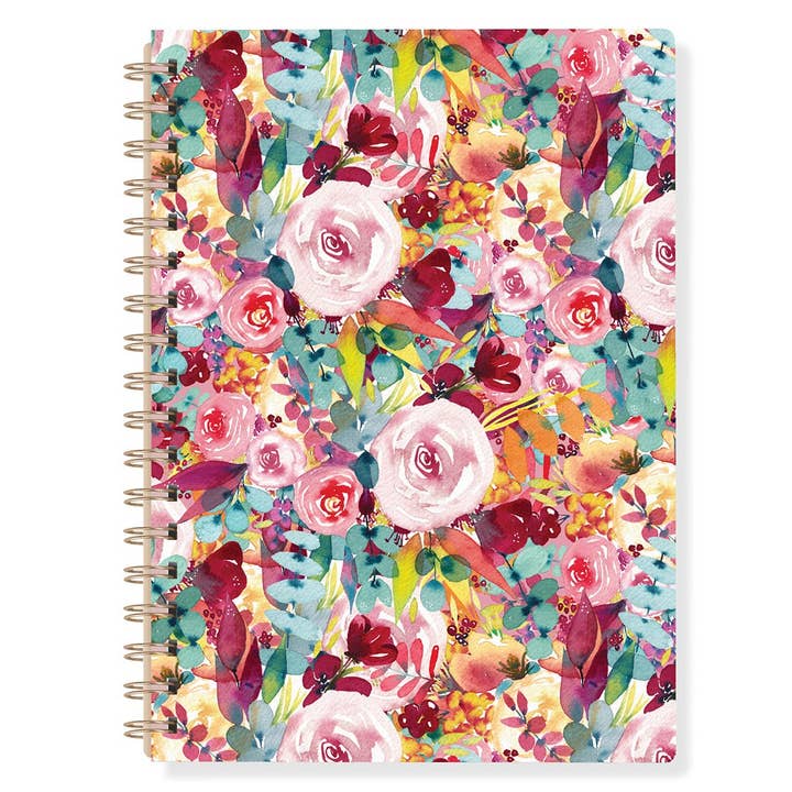 Spiral A5 notesbog - Lyserød floral for engroshandel hos Hirondelle & Cie