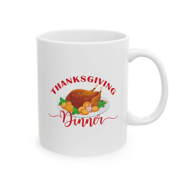 MIP - Wholesale Coffee Mug - White Ceramic Mug - 11oz & 15oz - Thanksgiving Dinner4