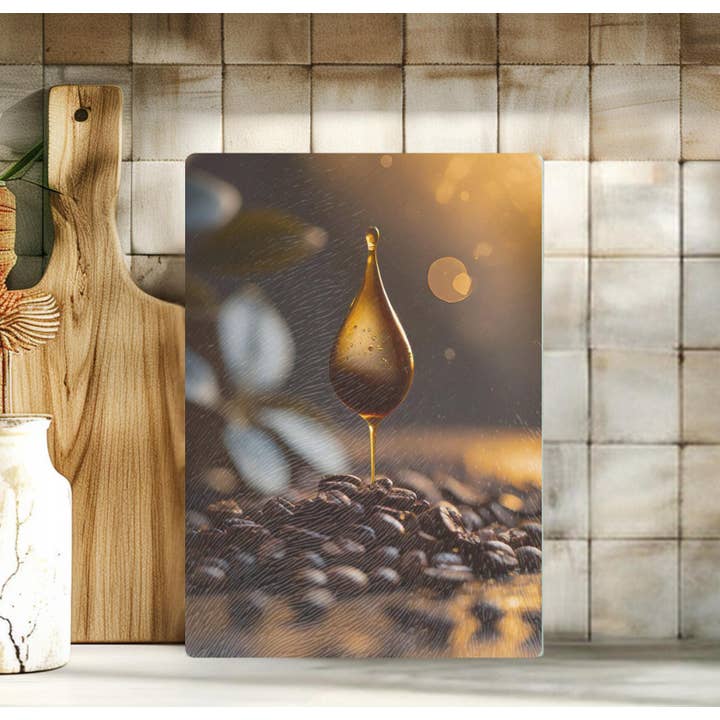 Fernville Creations - Wholesale Cutting Board - Tempered Glass Coffee Themed Cutting & Serving Board