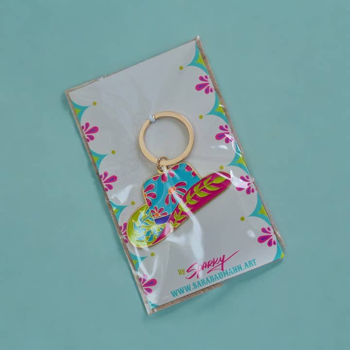 Sara Baumann Art - Wholesale Keychain - Women's - 10pcs Cowgirl Party Hat Enamel Keychain 1