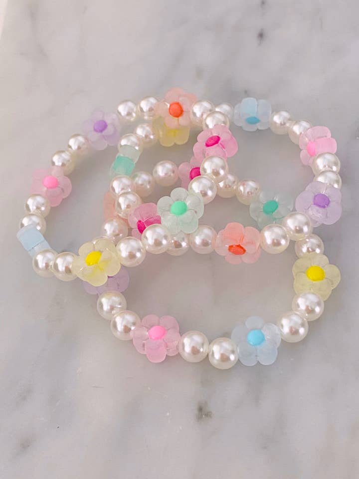 Pulseira Faux Pérola | Pulseira Flor de Pérola com Fresas por atacado de SJMStudios