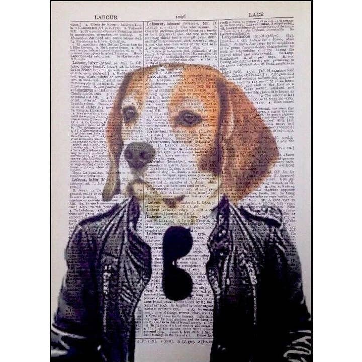 Beagle Dictionary Wall Art Print - Dog Portrait Art for wholesale by Parksmoonprints