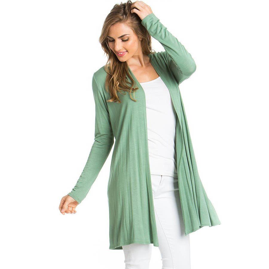 Azules Clothing - Venta al por mayor Cárdigan - Mujer - Cárdigan drapeado de manga larga con parte delantera abierta30