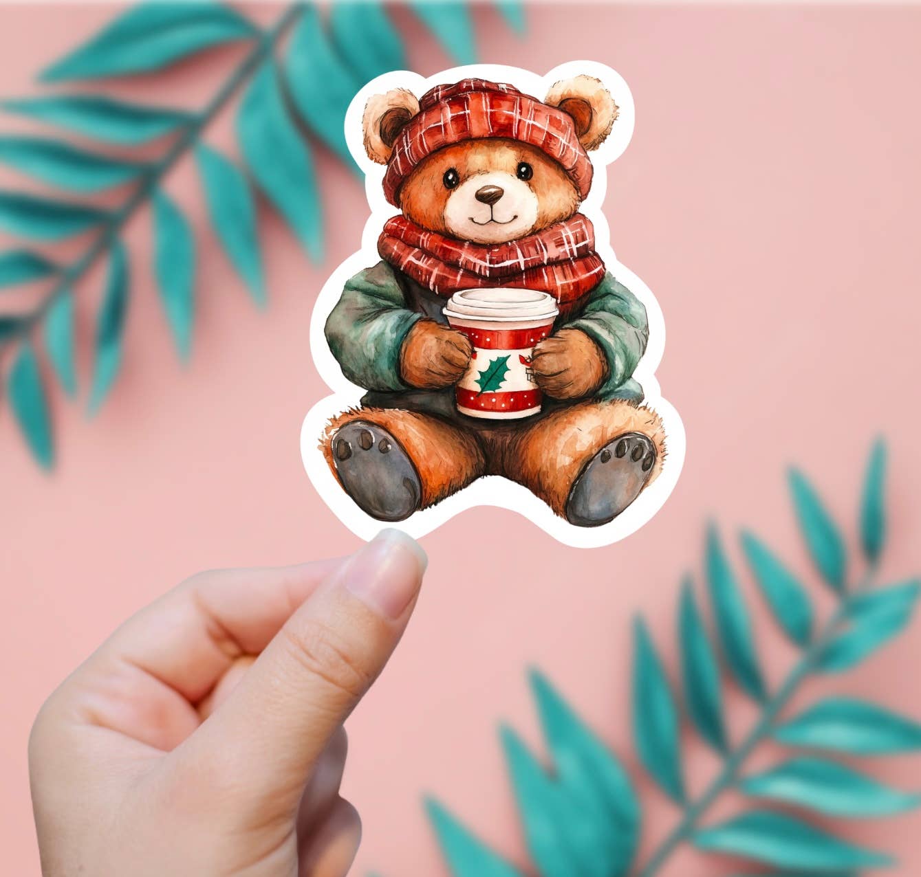 EnchantingSunshine - Wholesale Sticker - Winter Teddy Bear Sticker0