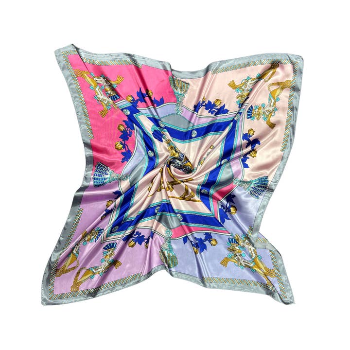 Lili Scarves (US Duty Free) - Wholesale Scarf - Women's - Armed Horse Pattern Silk Touch Square Scarf6