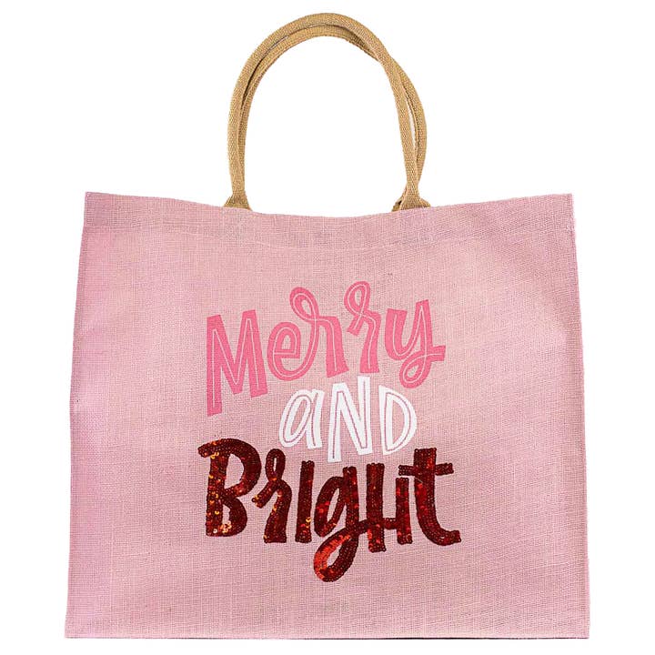 The Royal Standard - Wholesale Tote Bag - Women's - Merry and Bright Carryall Tote Light Pink/White/Red 22x19x8