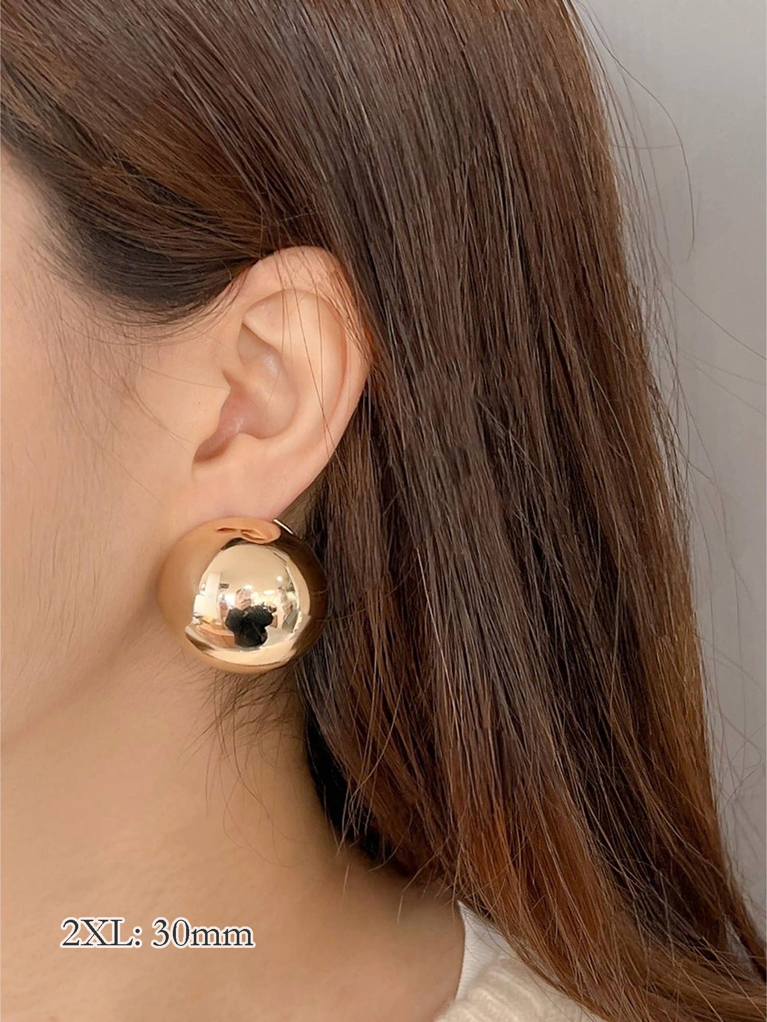 MOND HAUS - Wholesale Huggie Earrings - Anita Earrings | Puff Sphere Ball Snap Closure Huggie Hoop17