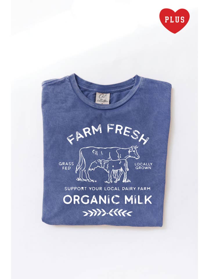 OAT COLLECTIVE - Wholesale Screen printed t-shirt – Women′s - FARM FRESH ORGANIC MILK Plus Mineral Graphic Top9