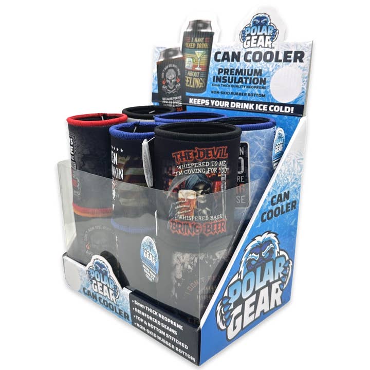 Polar Gear Neoprene Can & Bottle Cooler Coozie - 12/Display for wholesale by Novelty Brands