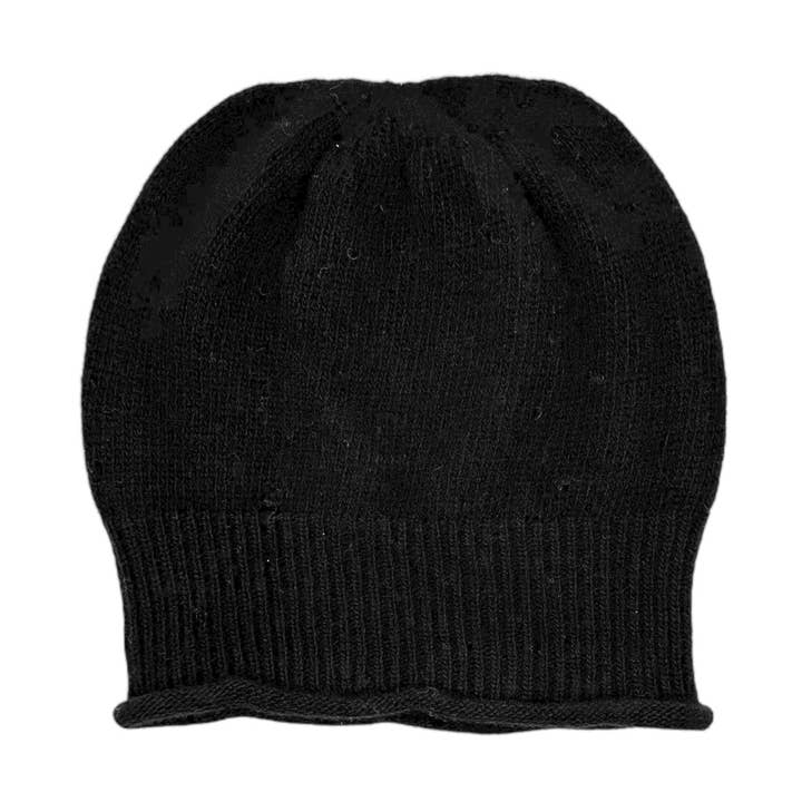 SHAVED BEANIE 100% MERINO WOOL BLACK for wholesale by BeCap